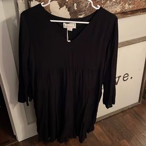 Black mid length dress